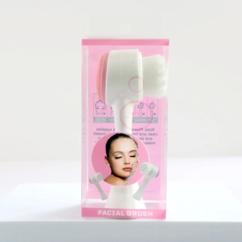 3D Silicone Double-sided Cleansing Brush Silicone Face Washing Brush Soft Hair Cleansing Brush Cleaning Pore Face Washing Instrument Massage Artifact
