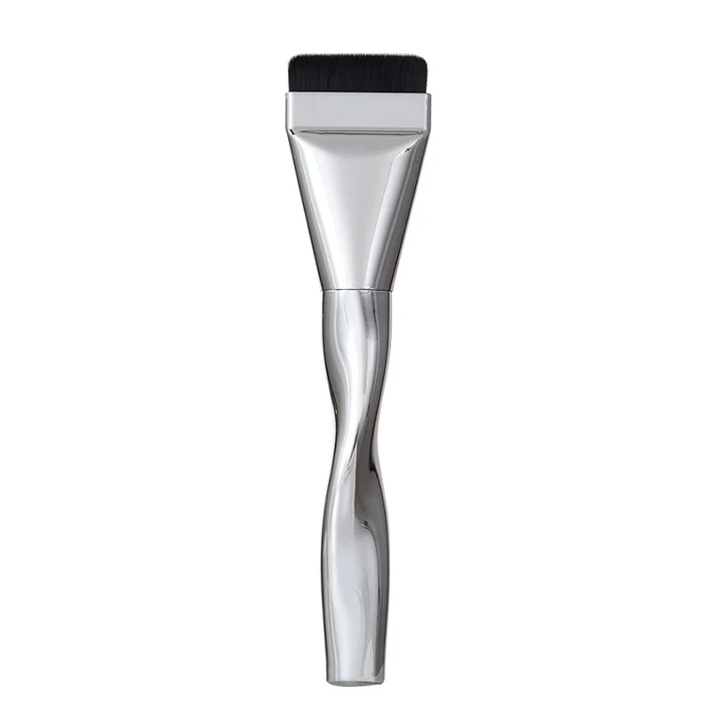 Fish Tail Foundation Brush, Thin and Non-Eating Powder, Flat Head, Beveled Crescent Moon Mask Brush, Traceless Concealer Liquid Foundation Makeup Brush