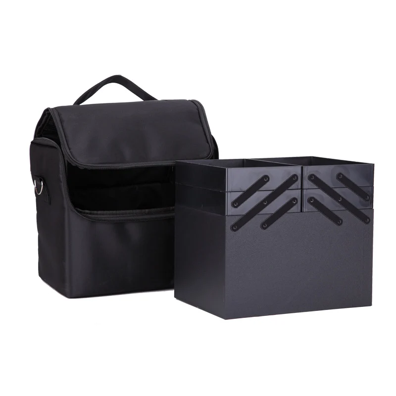 New Storage Bag Plaid Large Capacity High-Level Makeup Brush Set Makeup Makeup Artist Portable Cosmetic Bag