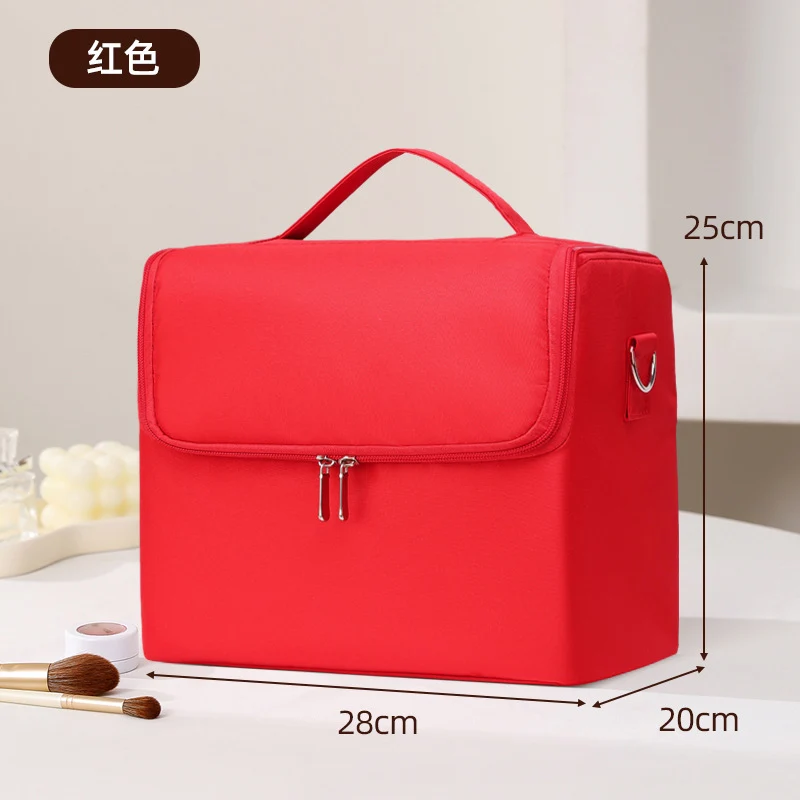 New Storage Bag Plaid Large Capacity High-Level Makeup Brush Set Makeup Makeup Artist Portable Cosmetic Bag