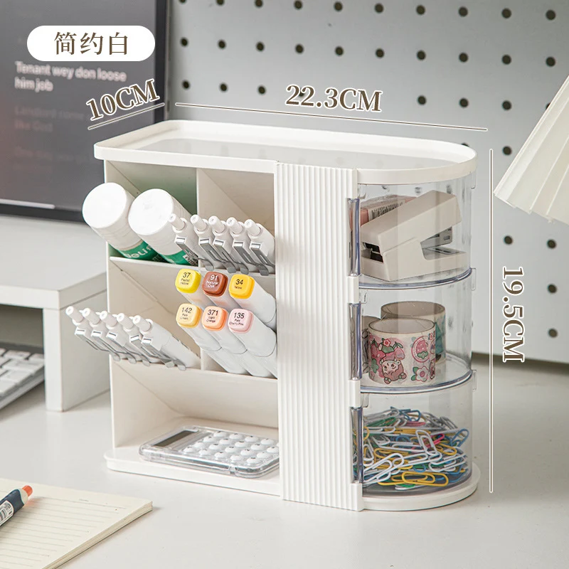 Makeup Brush Storage Box, Dressing Table, Large-Capacity Desktop, High-Looking Brush Pen Holder, Eye Shadow Brush, Eyebrow Pencil, Lipstick Shelf