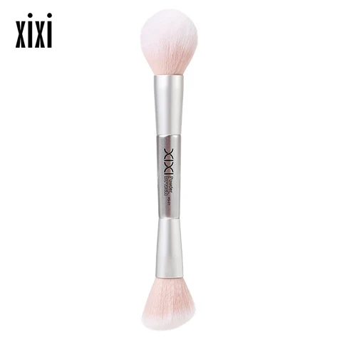Xixi Light Feather Face Double Head Makeup Brush Easy Makeup Long Rod Flat Head Makeup Brush Novice Student Beauty Makeup Tool