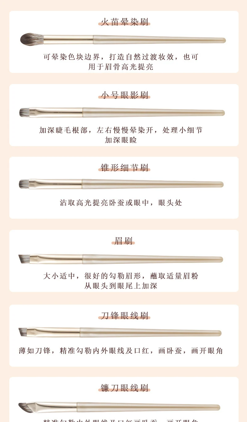 Source Manufacturer Makeup Brush Cangzhou 15 Pieces Gilt Eye Brush Blade Eyebrow Brush