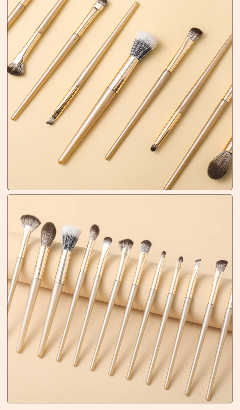 Source Manufacturer Makeup Brush Cangzhou 15 Pieces Gilt Eye Brush Blade Eyebrow Brush