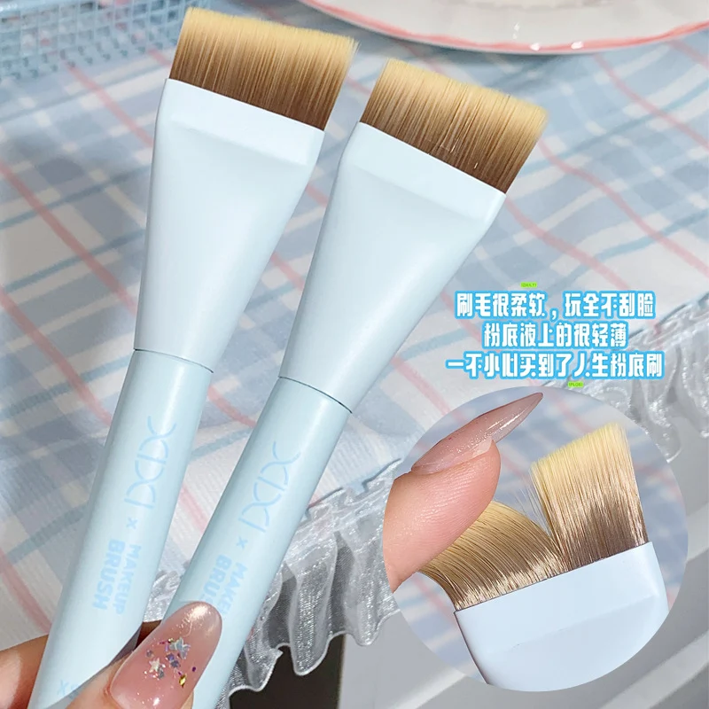 Xixi Flat Foundation Brush Ultra-Thin Flat Head Angled Makeup Brush That Doesn'T Absorb Product Concealer Makeup Brush Beauty Tool for Setting Makeup