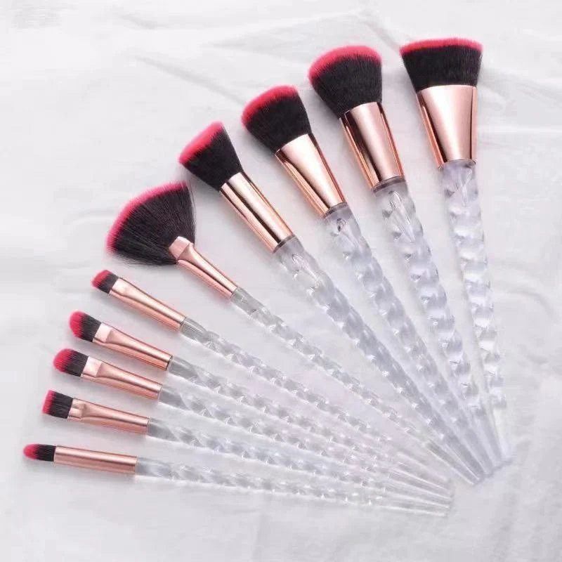 10 Pcs Threaded Makeup Brush Unicorn Makeup Brush suit Multifunctional Full Set Beauty Brush Makeup Tools