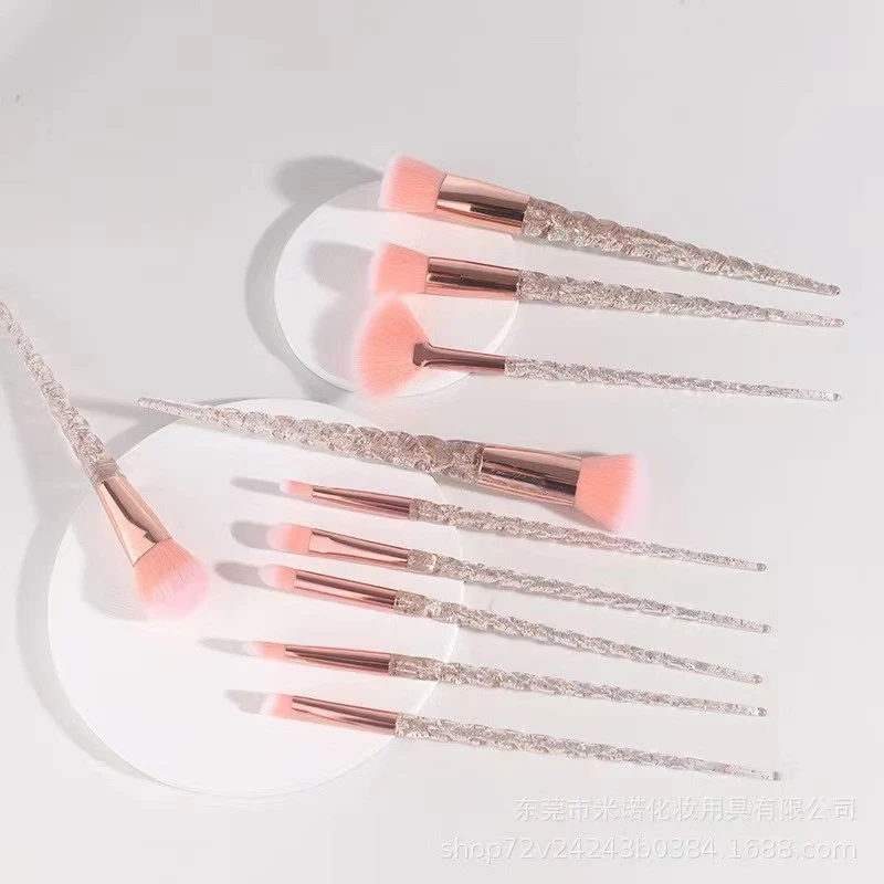 10 Pcs Threaded Makeup Brush Unicorn Makeup Brush suit Multifunctional Full Set Beauty Brush Makeup Tools
