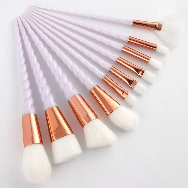 10 Pcs Threaded Makeup Brush Unicorn Makeup Brush suit Multifunctional Full Set Beauty Brush Makeup Tools
