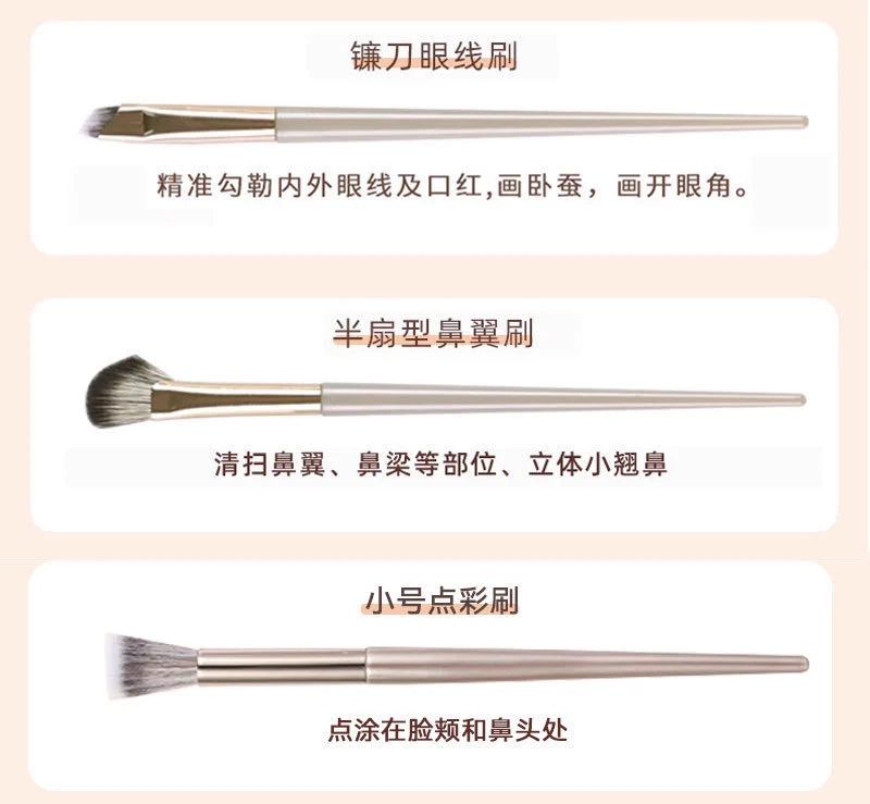 New Makeup Brush Set of 15 Gold-Plated Brushes, Complete Set of Soft-Bristled Eye Shadow Brushes, Ready for Makeup Application