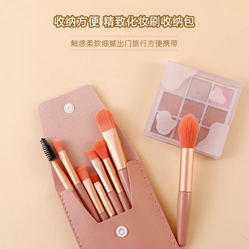 8 makeup brush suit portable short super soft travel blush brush eye shadow brush beauty tools for beginners