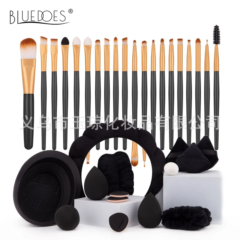 Cross-border explosions makeup brush suit 33-piece set beauty egg powder puff super soft eye shadow brush foundation brush beauty wholesale