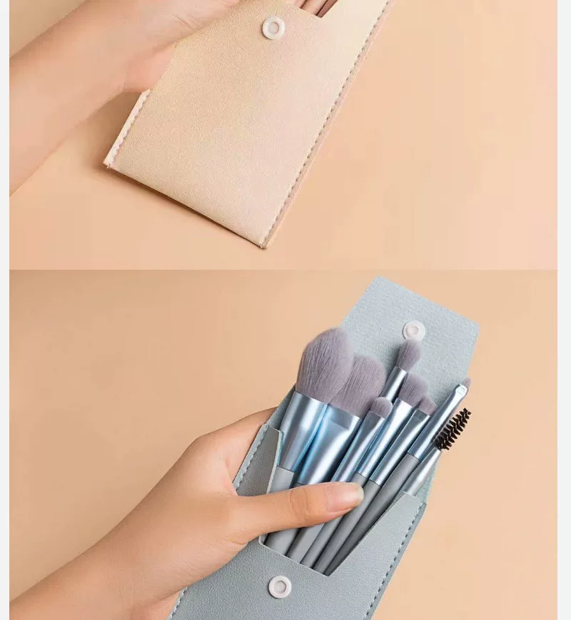 Morandi 8-Piece Beginner Makeup Brush Set Beauty Tools Portable Brushes for Beginners Eyeshadow Brush Loose Powder Setting Brush