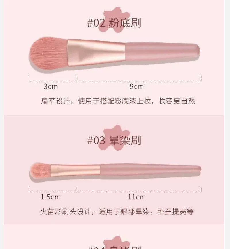 Morandi 8-Piece Beginner Makeup Brush Set Beauty Tools Portable Brushes for Beginners Eyeshadow Brush Loose Powder Setting Brush