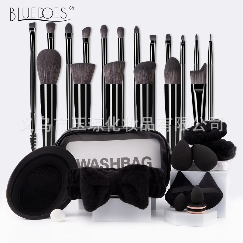Cross-border makeup brush suit 31-piece set combination beauty egg powder puff portable storage bag foundation brush beauty wholesale