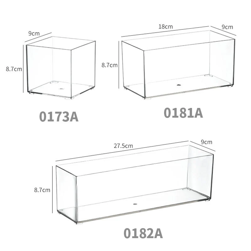 Enlarge 40cm Long Transparent Box Narrow Long Square Storage Box 15cm Wide Water-tight Drawer Finishing
