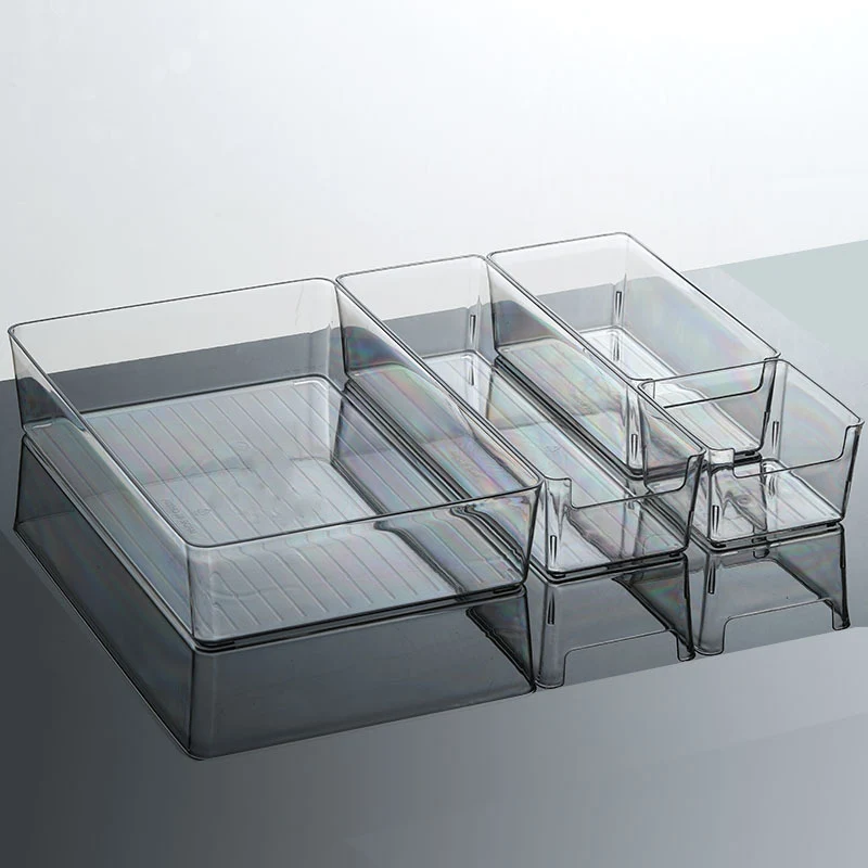 Enlarge 40cm Long Transparent Box Narrow Long Square Storage Box 15cm Wide Water-tight Drawer Finishing