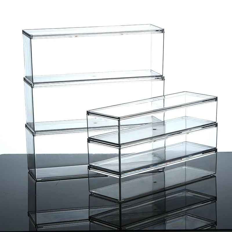 Enlarge 40cm Long Transparent Box Narrow Long Square Storage Box 15cm Wide Water-tight Drawer Finishing
