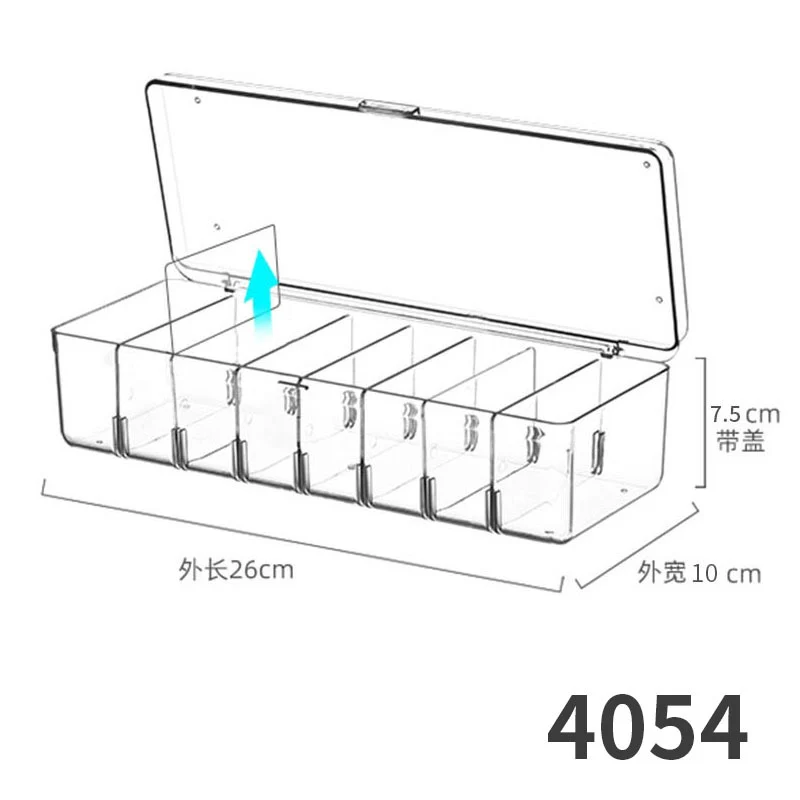 Enlarge 40cm Long Transparent Box Narrow Long Square Storage Box 15cm Wide Water-tight Drawer Finishing