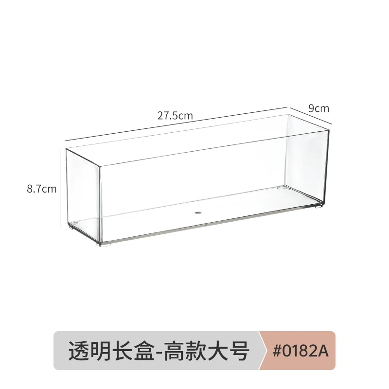 Enlarge 40cm Long Transparent Box Narrow Long Square Storage Box 15cm Wide Water-tight Drawer Finishing