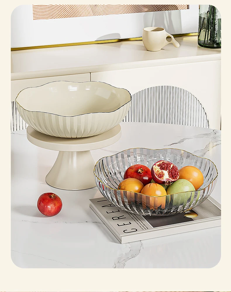 Transparent Fruit Plate, Household Plate, Living Room Display Plate, Transparent Fruit Plate, Ktv Candy and Snack Display Plate, Festive Plate