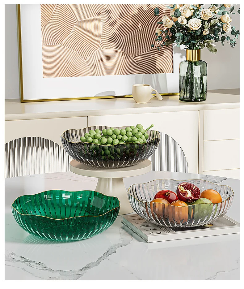 Transparent Fruit Plate, Household Plate, Living Room Display Plate, Transparent Fruit Plate, Ktv Candy and Snack Display Plate, Festive Plate