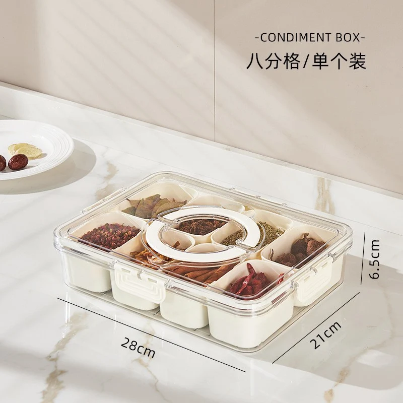 Seasoning Fresh-keeping Plastic Kitchen Sealed Box Spice Storage Box Food Grade Format Transparent Cereal Seasoning