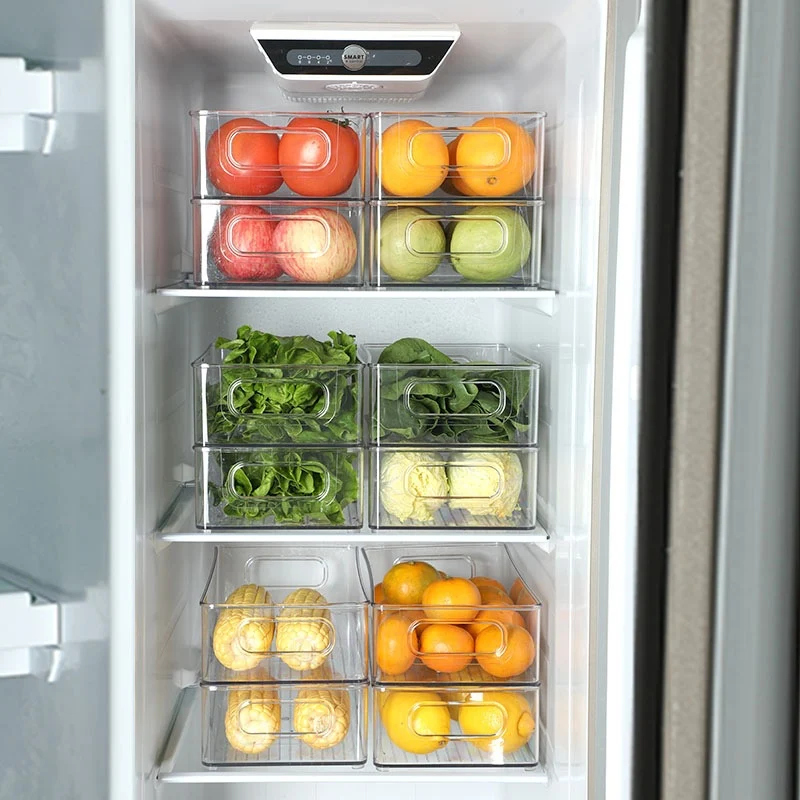 Multi-size Transparent Refrigerator Storage Box Snacks and Sundries Storage Box Cosmetic Finishing Multifunctional Transparent Superposable