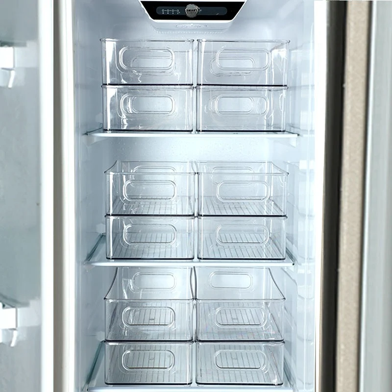 Multi-size Transparent Refrigerator Storage Box Snacks and Sundries Storage Box Cosmetic Finishing Multifunctional Transparent Superposable