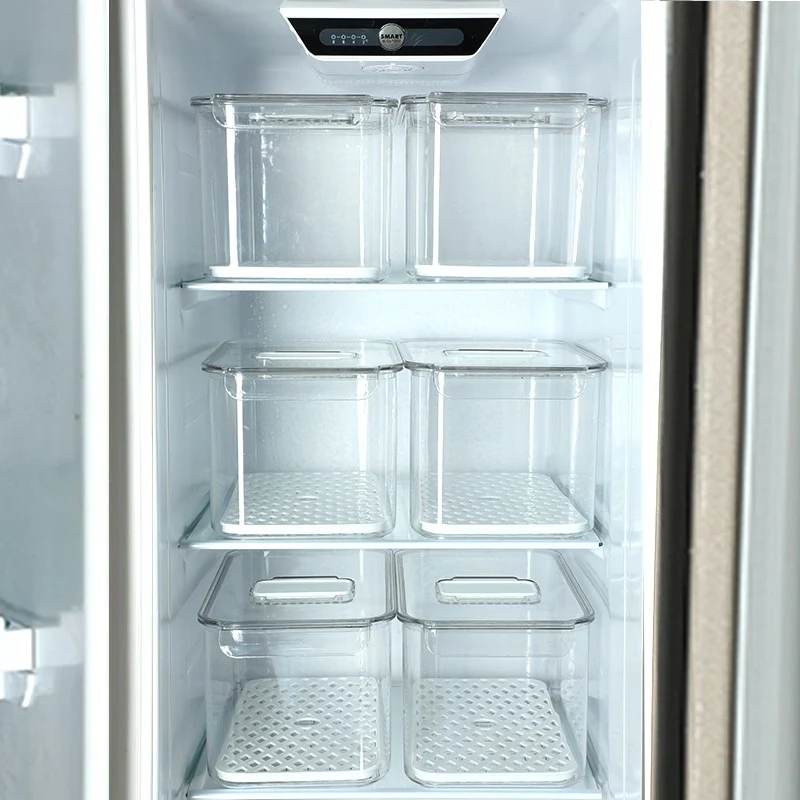 Multi-size Transparent Refrigerator Storage Box Snacks and Sundries Storage Box Cosmetic Finishing Multifunctional Transparent Superposable