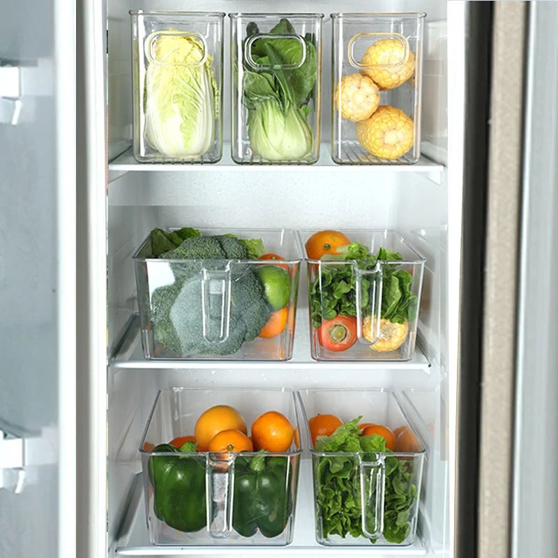 Multi-size Transparent Refrigerator Storage Box Snacks and Sundries Storage Box Cosmetic Finishing Multifunctional Transparent Superposable