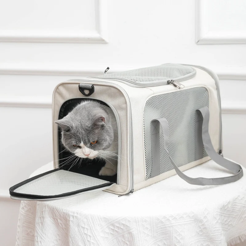 Cat Carrier for Outings, Sterilization, Portable, Large Capacity, Breathable, Cat Car Cage, Cat Cage, Dog Carrier, Handheld, Crossbody, Foldable Pet