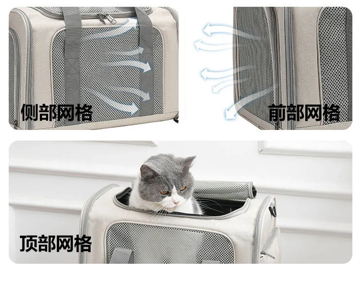 Cat Carrier for Outings, Sterilization, Portable, Large Capacity, Breathable, Cat Car Cage, Cat Cage, Dog Carrier, Handheld, Crossbody, Foldable Pet