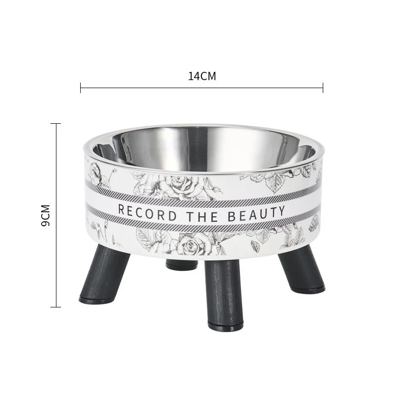 Pet Bowl Anti-overturning Cat Bowl Pet Stainless Steel Dog Bowl Cat Neck Protection High Foot Bowl Dog Food Utensils Cross-border New