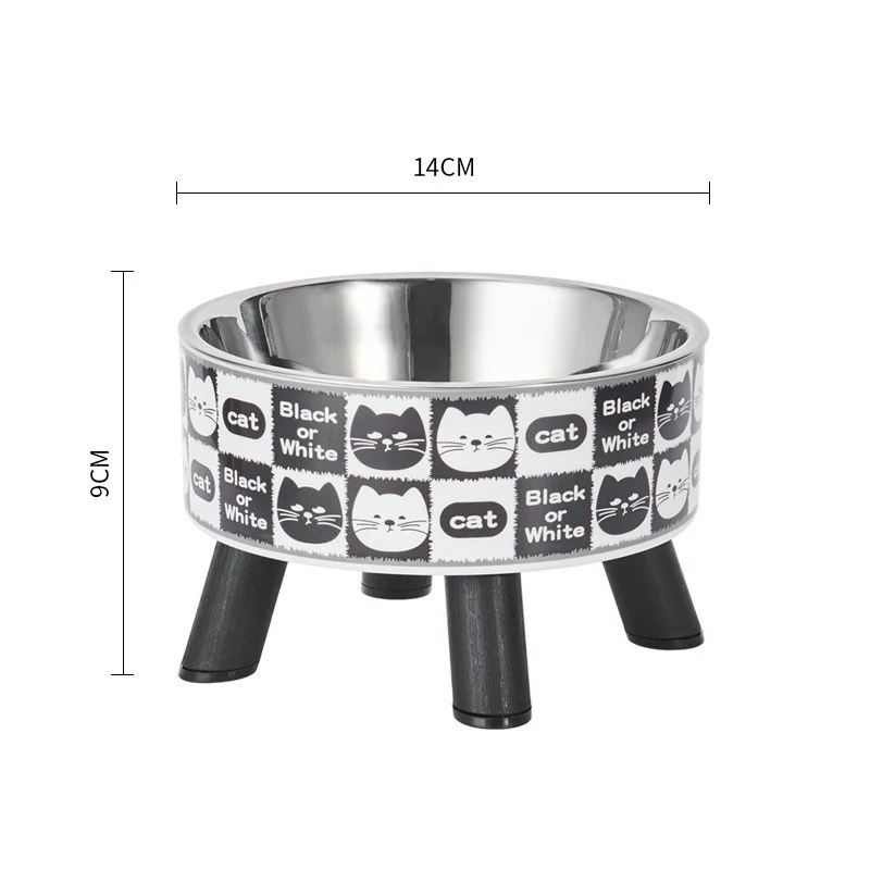 Pet Bowl Anti-overturning Cat Bowl Pet Stainless Steel Dog Bowl Cat Neck Protection High Foot Bowl Dog Food Utensils Cross-border New