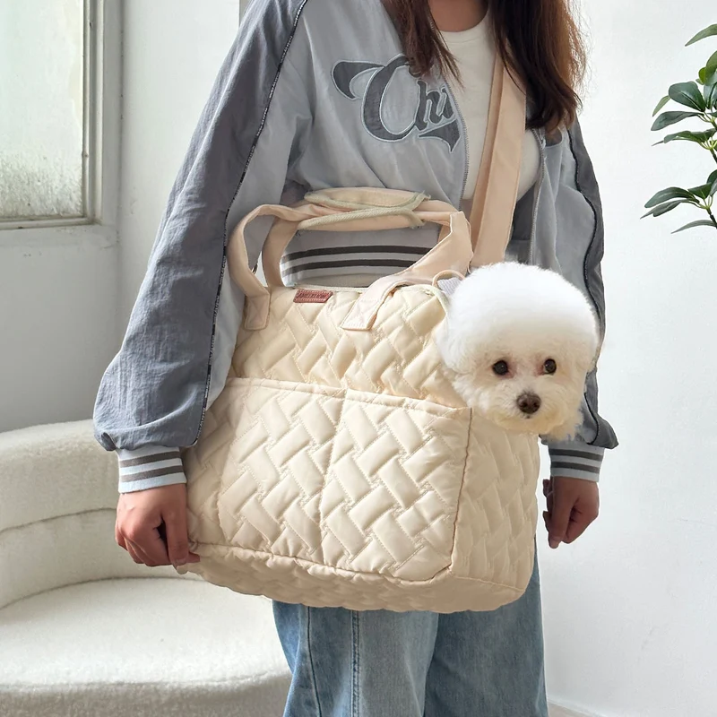 Cat Bag Outgoing Portable Breathable Shoulder Breathable Small Dog Bag Portable Lightweight Canvas Cat Pet Crossbody Backpack