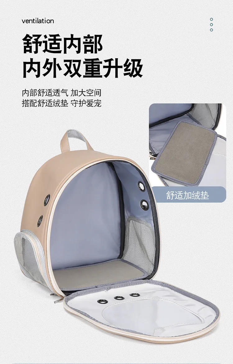 Pet Supplies Cat Carrier Backpack, Space-Style Bag, Light Transparent Pet Carrier, Comfortable and Breathable Cat Backpack, Large Capacity