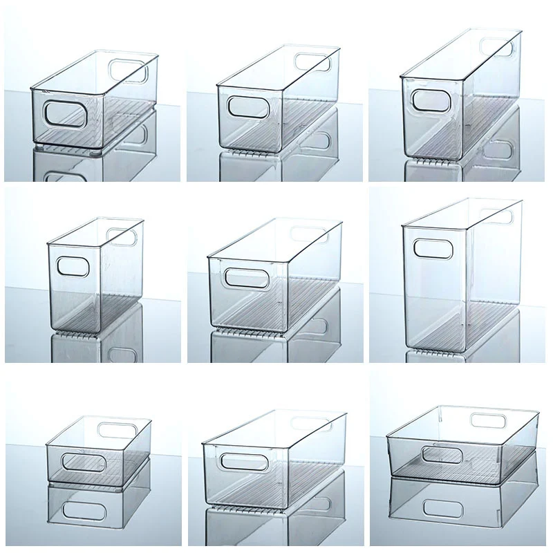 Desktop Storage Box Drawer Built-in Partition Transparent Acrylic Narrow Long Rectangular Cosmetic Workstation Kitchen
