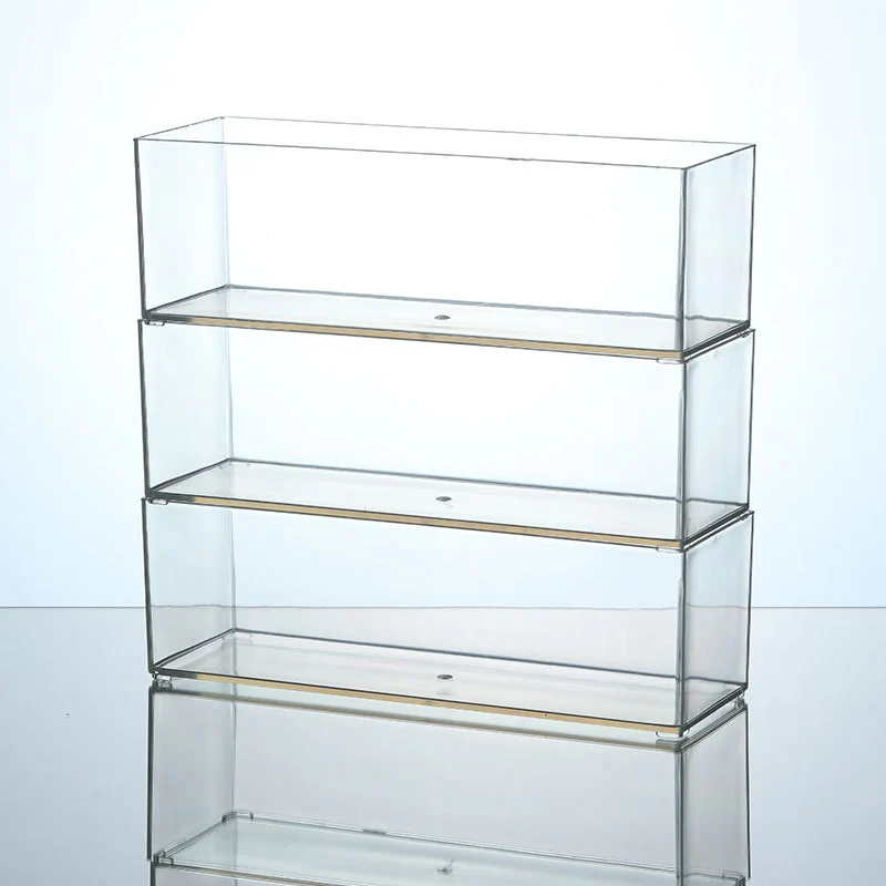Desktop Storage Box Drawer Built-in Partition Transparent Acrylic Narrow Long Rectangular Cosmetic Workstation Kitchen