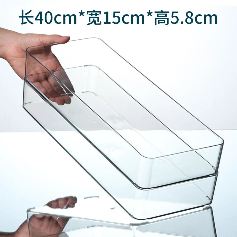Desktop Storage Box Drawer Built-in Partition Transparent Acrylic Narrow Long Rectangular Cosmetic Workstation Kitchen