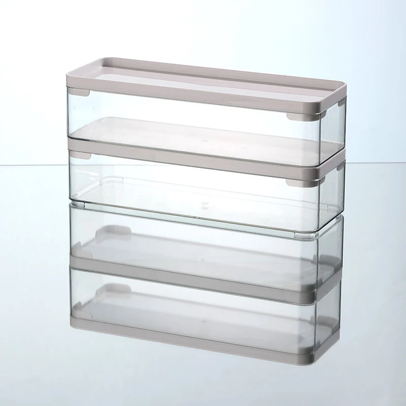 Desktop Storage Box Drawer Built-in Partition Transparent Acrylic Narrow Long Rectangular Cosmetic Workstation Kitchen