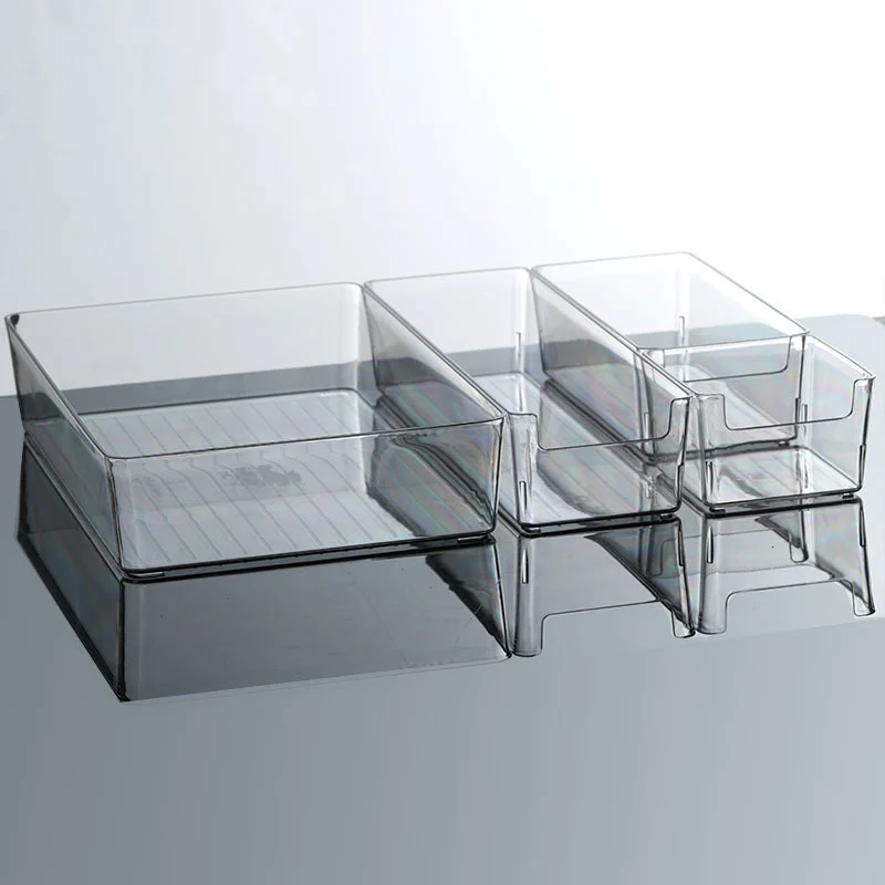 Desktop Storage Box Drawer Built-in Partition Transparent Acrylic Narrow Long Rectangular Cosmetic Workstation Kitchen