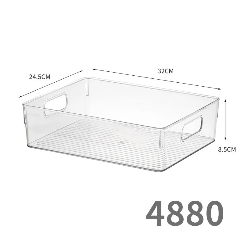 Desktop Storage Box Drawer Built-in Partition Transparent Acrylic Narrow Long Rectangular Cosmetic Workstation Kitchen
