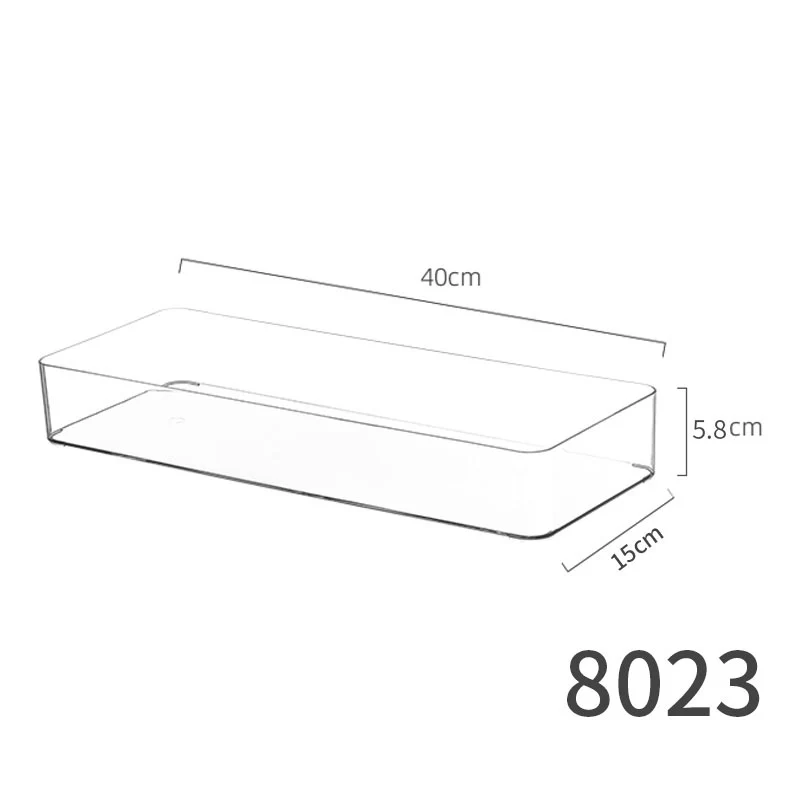 Desktop Storage Box Drawer Built-in Partition Transparent Acrylic Narrow Long Rectangular Cosmetic Workstation Kitchen