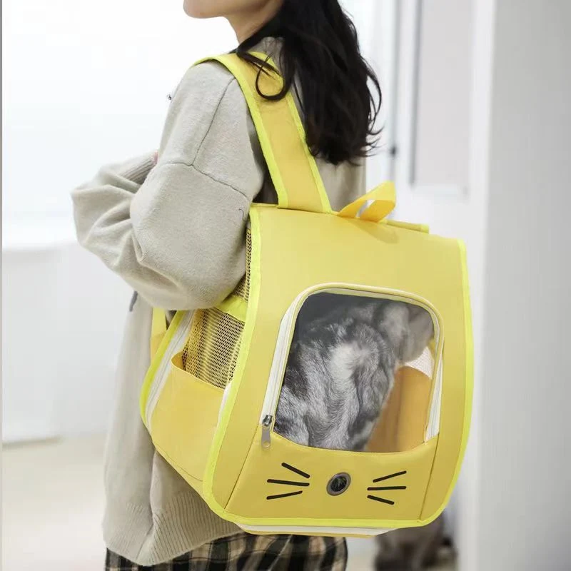 Cross-Border Backpack Cat Bag, Transparent and Visible, Portable Pet Supplies for Outings, Large-Capacity Space Capsule Backpack, Breathable and Lightweight