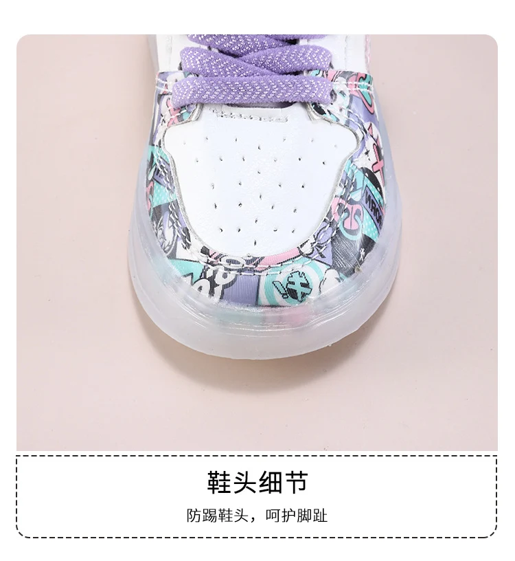 2022 New Spring and Autumn Breathable Fashion Sneakers Children's Luminous Shoes Princess Wings Led Light Children's Shoes