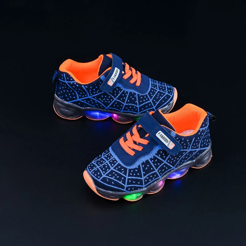 Spring and Autumn Kidsren's Shoes, Kidsren's Luminous Light Shoes, Men's and Women's Running Shoes, Baby Flash Shoes, Led Light-Up Sports Shoes, Mesh