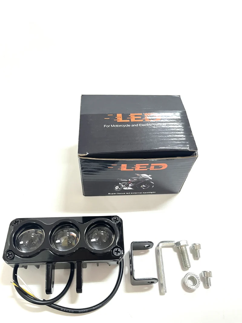 Electric car light super bright LED strong light motorcycle lens headlight shop street light tricycle battery car super bright spot light