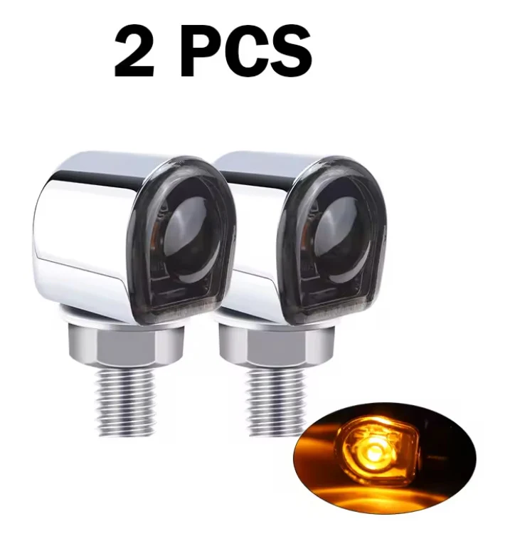 Harley Motorcycle Modified Retro Metal Led Turn Signal Hidden Finger Light Mini Direction Light 12V Indicator Light