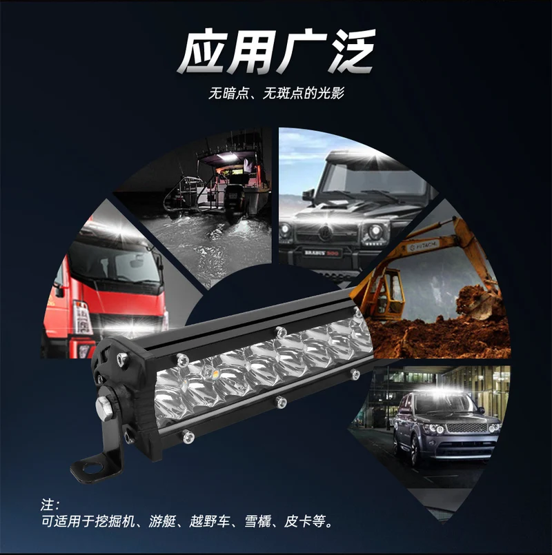 High-Brightness Led Work Spotlight, 20-Lamp Work Light, Double-Row Strip Light, Off-Road Vehicle Car Modified License Plate Light