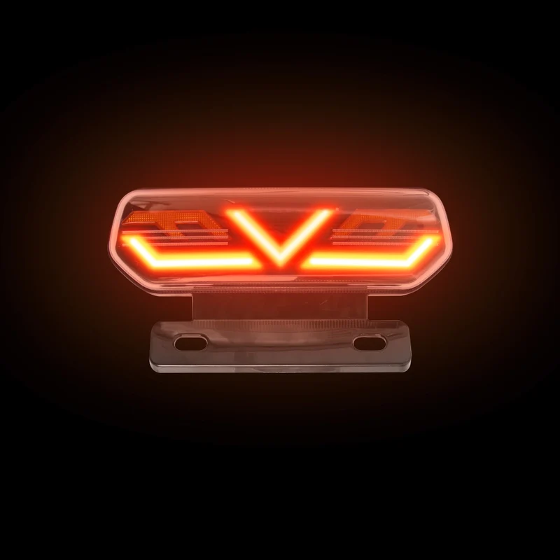 Factory wholesale electric car motorcycle tail light assembly 12V with bracket LED horse racing three-in-one driving tail light